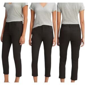 Vince NWT Coin Pocket Chino Pants Black Slightly Cropped Pleated Back Size 16